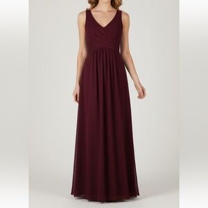 Levkoff Plus Sz 16 Chiffon Formal Bridesmaid Prom Dress Cabernet